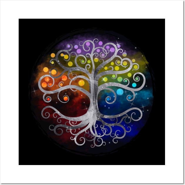 Tree of life Silver Swirl Wall Art by Nartissima